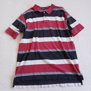 polo ♡ ralph lauren striped vintage polo short sleeve shirt xxl red black